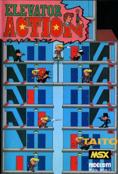 Elevator Action box art for MSX